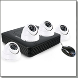 Проводной комплект видеонаблюдения для офиса - 4 HD AHD камеры и видеорегистратор