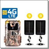Комплект: 3G/4G фотоловушка с ДВУМЯ уличными солнечными батареями «Филин HC-900LTE-4G» и «SP-06»